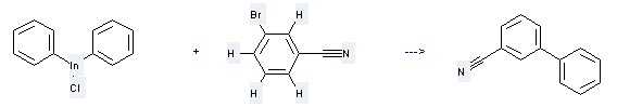 The [1,1'-Biphenyl]-3-carbonitrile could be obtained by the reactants of 3-Bromo-benzonitrile and Diphenylindium chloride. 